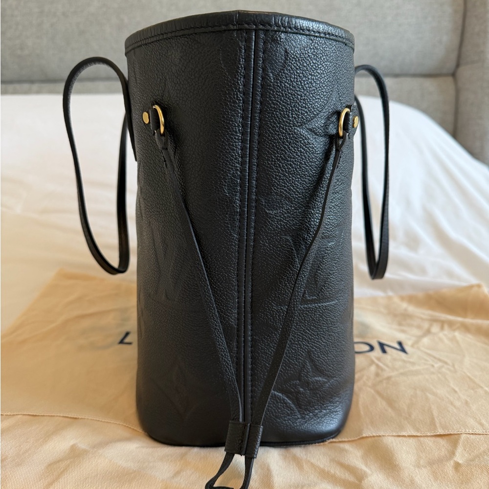 Louis Vuitton Black Embossed Monogram Neverfull Tote - Picture 4 of 16